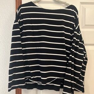 Striped Black and White Women's Top